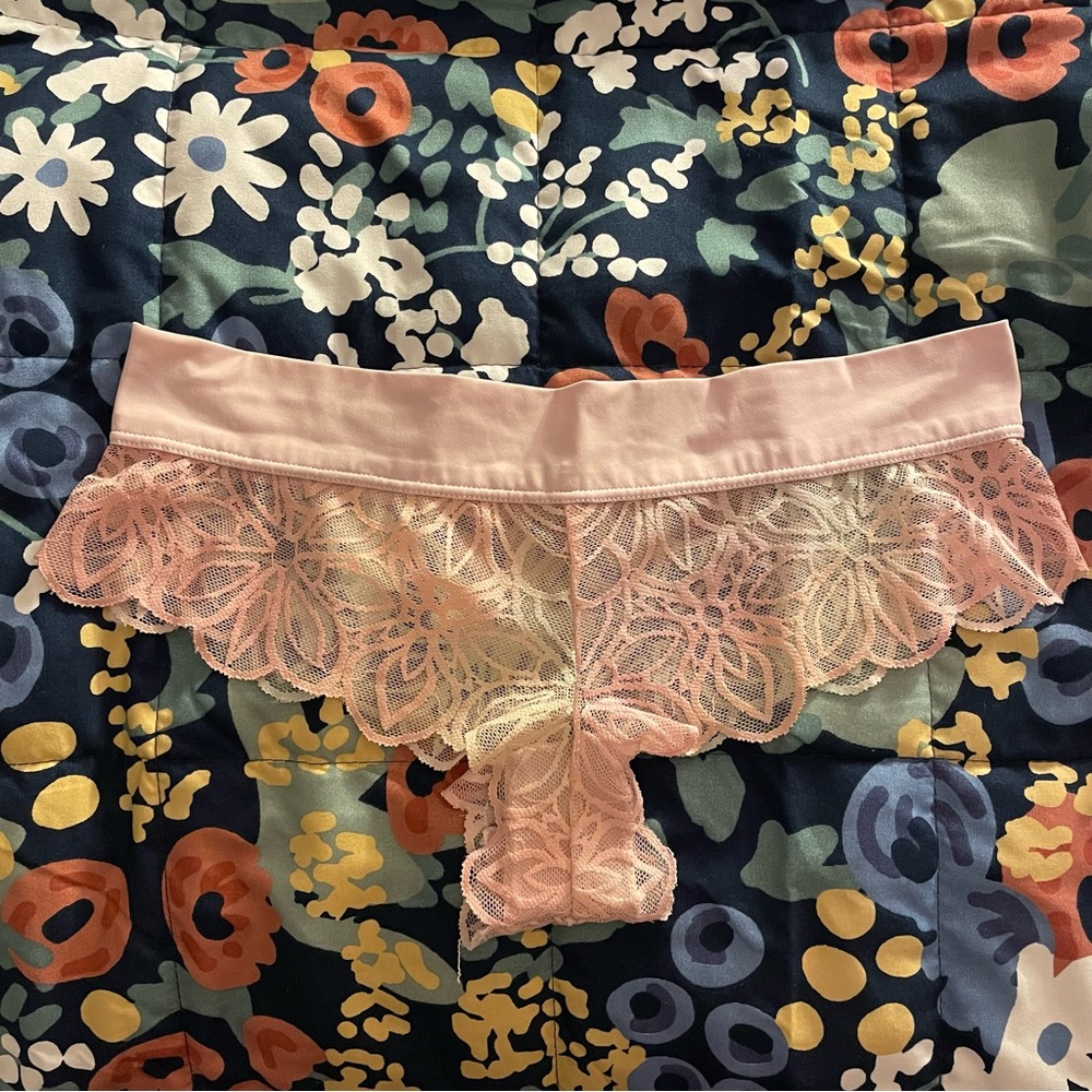 PINK Victoria’s Secret Extra Low Rise Cheekster Pastel Lace Panty